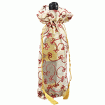 Wine Bag/ Embroidered Sheer