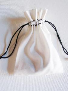 White Cotton Bag 5x7 with Black Drawstring - 5" x 7"