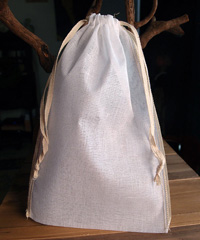 Natural Muslin Bags with Ivory Serged Edge 6x10 - 6" x 10"