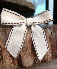 Canvas Pre-tied Bow with Stitching