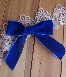 Royal Blue Velvet Bow