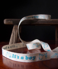 It's A Boy Blue Printed Baby Shower Cotton Ribbon