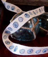 Seashell Printed Cotton Ribbon