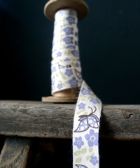 Lavender Butterfly Printed Cotton Ribbon