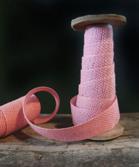 Pink Linen/Cotton Blend Ribbon