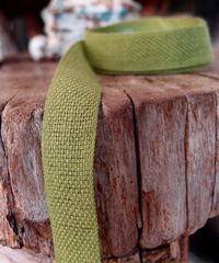 Moss Linen/Cotton Blend Ribbon