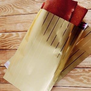 Gold Stripes 7 ¾" x 13 1/8" Adhesive Merchandise Bag - 7 ¾" x 13 1/8"
