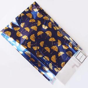 Gold Gingko on Blue 13 " x 19" Adhesive Merchandise Bag - 13 " x 19"