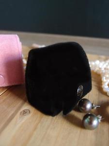 Black Velvet Jewelry Holder - 1 5/8"W x 1 5/8"H x 1 1/4"D 