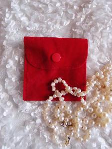 Velvet  Jewelry Pouch with Snap Fastener - 3" x 3"