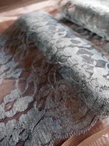Grey Chantilly Lace Runner - 9" x 10Y