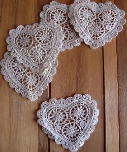 Crochet Lace Heart Doily
