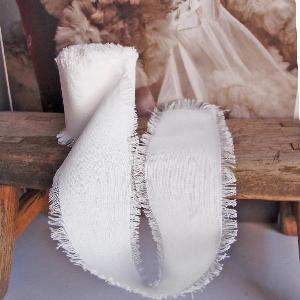 Fringed White Cotton Ribbon 2 inch - 2 inch x 5yd.