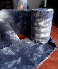 Blue Tie-dyed Linen Ribbon