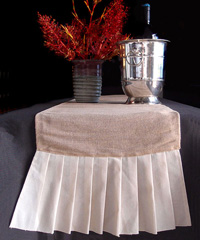 Jute and Cotton Blend Pleated Table Runner