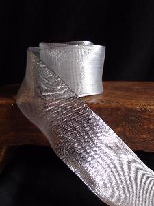 Silver Metallic Wired Ribbon