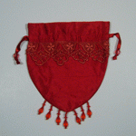 Lace Trimmed Beaded Bag