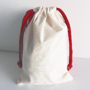 Natural 8x12 Cotton Canvas Drawstring Bags   - 8" x 12"