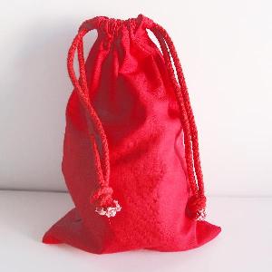 Red 8x12 Cotton Canvas Drawstring Bags   - 8" x 12"