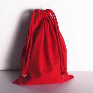 Red 12x16 Cotton Canvas Drawstring Bags   - 12" x 16"