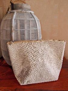 Jute Zipper Pouch 10" - 10" x 7"x 3"     