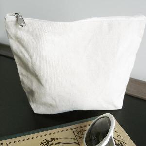 Natural Color Recycled Canvas Standup Zipper Bag 10x7 - 10 wide x 7 high x 3 bottom  