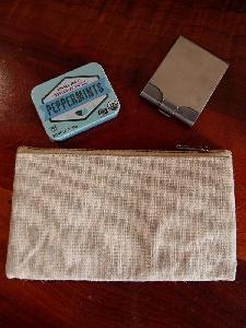 Jute Flat Zipper Pouch  Large 9x5 - 9.25"W x 5"  