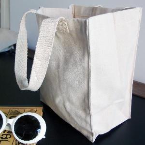 Natural Recycled Canvas Tote Bag 8 x 10 x 5 inches - 8 W x 10 H x 5