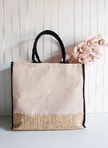 Jute Blend Tote with Black Trim 15 x13 - 6pcs/pack 