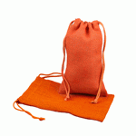 Orange Burlap Jute Bag - 6" x 10"