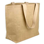 Jute Burlap Beach Bag w/Cotton Lining  - 20" x 14" x 6"