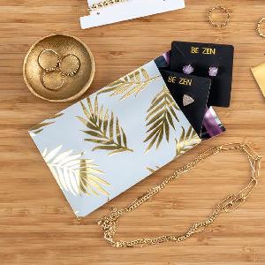 Gold Leaf on White 4x5 Adhesive Merchandise Bag - 4"W x 5 3/8"