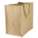 Burlap Euro Shopping Tote - 12" x 12" x 7.75"