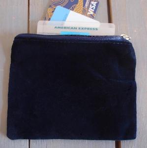 Blue Velvet Zippered Bag 5" x 4" - 5" x 4"