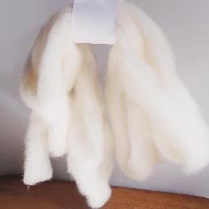 White Wool Roving Fiber Pack  - 1.5 " wide x 5.5 yds