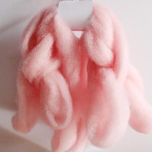 Pink Wool Roving Fiber Pack  - 1.5 " wide x 5.5 yds