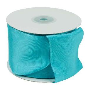 Turquoise Taffeta Ribbon with Wired Edge
