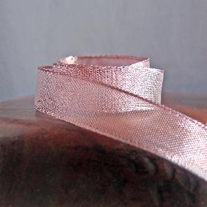 Rose Gold Metallic Mesh w/ Wired Ribbon  - 5/8" x 25 yards